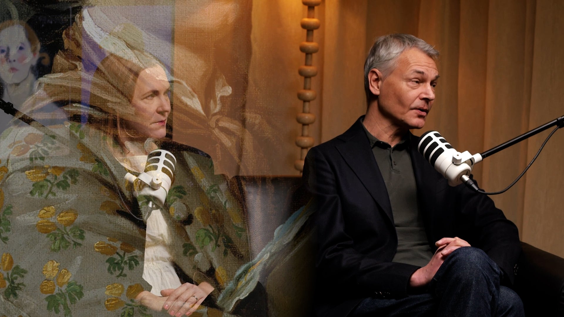 Valokuva jakson asiantuntijoista Patrik Nybergistä ja Marja Lahelmasta